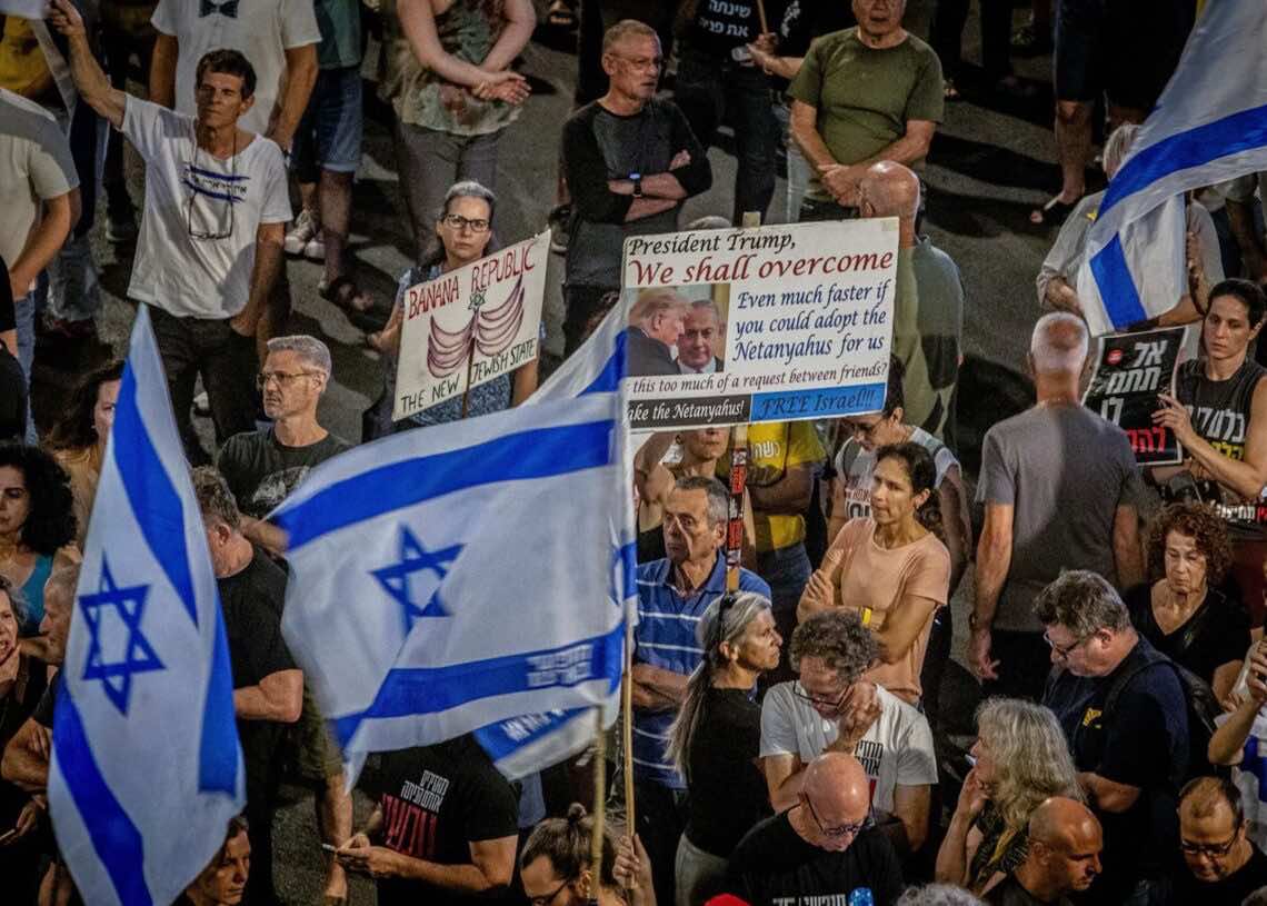 Manifestaciones en Tel Aviv reclamando el fin de la guerra.